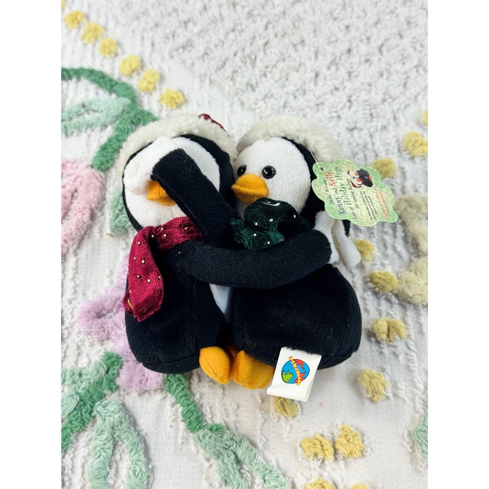 March of Dimes Kenny and Kelly Holiday Hugs Penguin Plush Bean Bag Christmas